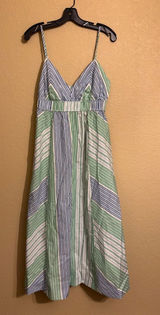 NWT Free Assembly Striped 100% Cotton Maxi Dress sz L 12-14 Photo 0