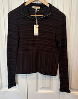 Gilded Intent Brown And Black Stripe Top Size‎ Large Photo 0