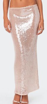 Edikted Riki Sheer Sequin Maxi Skirt Photo 0