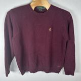 Lauren Ralph Lauren Sweater Womens Size XL Wine Cotton Knit Crest Logo Pullover Photo 0