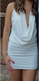 superdown White Halter Mini Dress Photo 0
