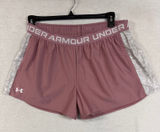 Under Armour XL Play Up 3.0 Shorts Mauve Pink Floral Side Stripe Gym Activewear Photo 0