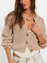 Free People Sweet Nothing Cotton Cardigan in Sandcastle Size Small Photo 0