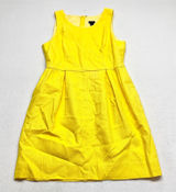 J.Crew Piqué Fit & Flare Dress‎ Womens 12 Yellow Sleeveless Cotton 50344 Size 12 Photo 0