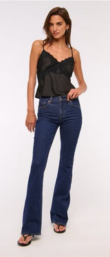 Abercrombie and Fitch mid rise bootcut jeans in dark wash tall inseam Photo 0