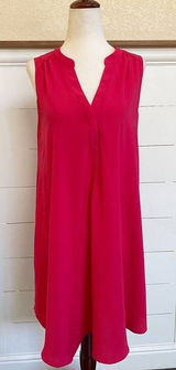 Lush Clothing Womens‎ Fuchsia Pink Sleeveless V-Neck Shift Dress DR93500-003 Medium Photo 0