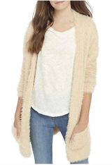 Free People Faux eyelash Fur Open Front Cardigan in Almond XS boho Photo 0