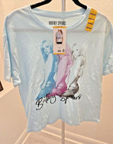 Britney Spears Medium Graphic Band Tee Light Blue 100% Cotton Pop Princess NEW Photo 0