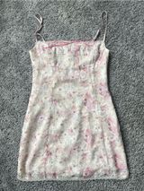 Princess Polly Floral Lace Slip Dress in Pink and Cream Photo 0