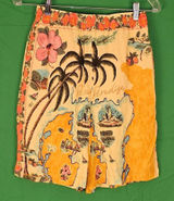 Urban Outfitters Womens Paradise Print High Waisted Longline Shorts Small Photo 0