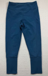 Free People Movement Blue Cropped Leggings Women’s Large High Rise Athletic Yoga Photo 0