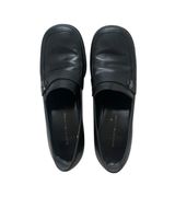 Vintage 90s Bandolino Black Leather Block Heel Wide Square Toe Loafers 8.5 Photo 0