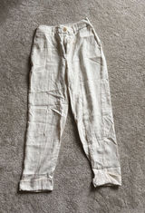 A New Day White Linen Blend Pants Photo 0