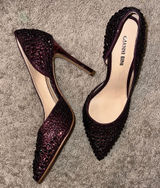 Gianni‎ Bini Pointed Toe Crystal Flats - Deep Burgundy Photo 0