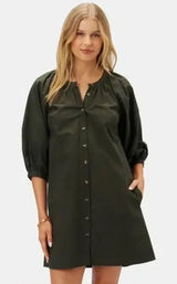 NWT Amour Vert Esther Organic Cotton‎ Poplin Dress Black Womens Size XS Photo 0