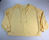 Aerie Always and Forever Butter Yellow Textured Tassel V-Neck Sweatshirt Large Photo 0
