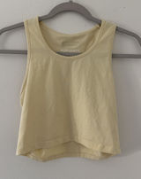 Alphalete LifeStyle Fit Cropped Yellow Cotton Racerback Tank Top size medium Photo 0