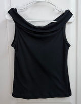Vintage Adorence black off shoulder cotton blend sleeveless tank‎ top casual L Photo 0