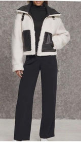 Levi's Reversible Sherpa Faux Leather Jacket Women's S Black White Cozy Photo 0