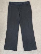 VTG Nike Wide Leg Sweatpants Women XL? Black Lounge Y2K Sportswear Stretch Photo 0