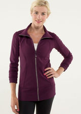 Lululemon Women's Plum Nice Asana Full Zip Activewear Jacket - Size - 12 Photo 0