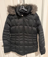 Calvin Klein Duck Down Parka Sz L Black Puffer jacket Coat Removable Hood Photo 0