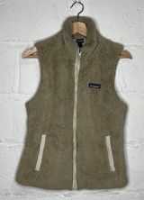 Patagonia Los Gatos Fleece Vest Cozy Outdoor Casual Women Tan Zip Up Medium Photo 0