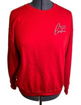 Unisex Size Large Crewneck Sweatshirt Red White Love Is All You Need Gildan Photo 0