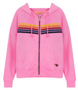 Aviator Nation 5 Stripe Hoodie in Heather Pink Rainbow Stripe Size Medium READ Photo 0