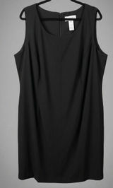 Studio I Black Pleated Sheath Dress Sleeveless Office Business Plus Size 24W Photo 0