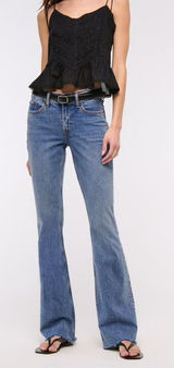 Abercrombie & Fitch Mid Rise Bootcut Frayed Hem Jean Photo 0