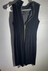 Calvin Klein Black Velvet Zip Dress | Size 6 | NWT | MSRP $134 Photo 0