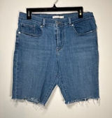 LEVIS Classic Bermuda Shorts Size 30 Blue Denim Raw Hem Frayed Summer Jcore Photo 0