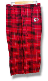 NFL Kansas City Chiefs Pajama Pants Women L Red Plaid Flannel Lounge Football Photo 0