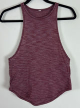 lululemon Sweat Date in Heather Burgundy Racerback Tank Top Size 6 Photo 0
