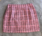 iii Tweed Wool Blend‎ Mini Skirt Womens Sz S Pink New Side Zip Photo 0