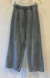 Zara Gray Acid Wash Wide Leg Seam Front‎ Sweatpants Streetwear 3199/804 Small Photo 0