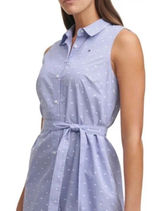 Tommy Hilfiger Women Sleeveless Blue White Polka Dot Dress Sz 14 MSRP‎ 89.00 Photo 0