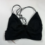 Pink Victorias Secret Strappy Crossback Lined Bralette Crop Top L‎ Black Photo 0
