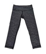 Lululemon Wunder Under Crop Leggings Black White Space Dye Size 4 Low Rise Photo 0
