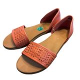 EUC Andiamo Abailey Weave Flats/Sandals Salmon Peach 7.5/7.5W Boho Faux Leather Photo 0