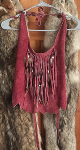 Genuine Hide Cropped Halter Top Size M Photo 0