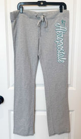 Aeropostale Womens Y2K Spell Out Sweatpants Large Gray Preppy 00s Lounge Casual Photo 0