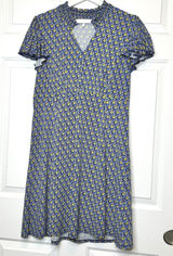 Lark & Ro Floral Print Ruffle Neck Short Sleeve Dress Size‎ 14 Photo 0
