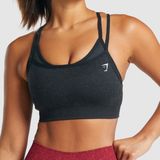 Gymshark Adapt Fleck Seamless Sports Bra Strappy Cage Back Seamless Marl Gray Photo 0