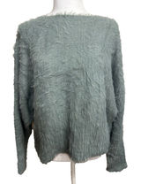 Anthropologie If It Were Me Women's Sweater Sage Green Fuzzy‎ Soft Girl Size M Photo 0