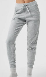 Alo Yoga Muse Ribbed Jogger Pants Women XS Gray Photo 0