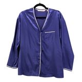 Victorias Secret PJ‎ Top XS Satin Button Down Pajama Sleep Shirt Sateen Photo 0