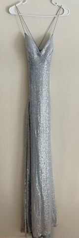 Windsor Prom Dress Sequin Silver Blue Photo 0