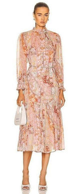 Zimmermann Kaleidoscope Tubular Midi Dress Red Swirl Floral Sz‎ US 2P NEW $1150 Photo 0